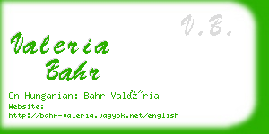 valeria bahr business card